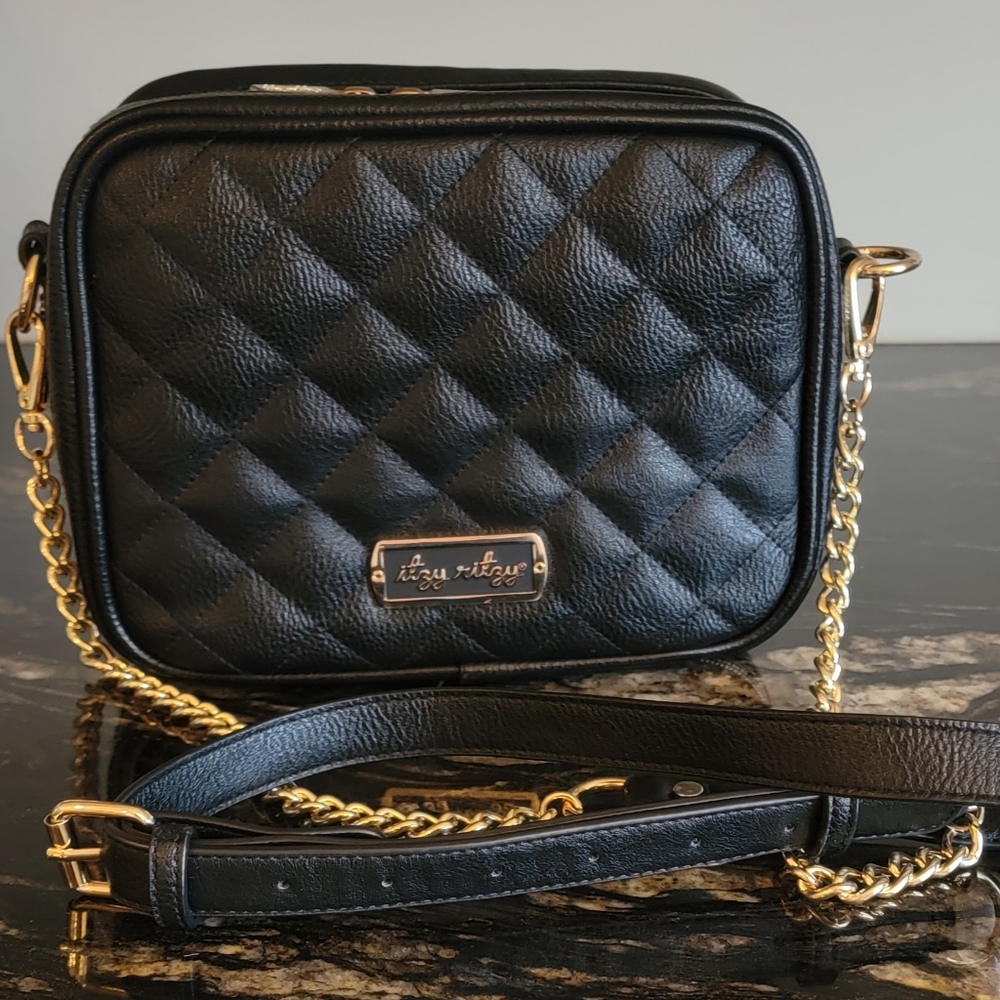 Black Double Take Crossbody Diaper Bag Purse